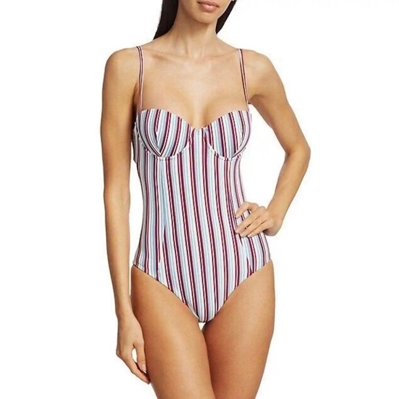 Onia NWT Belle Striped One-Piece Swimsuit Size XS - Picture 1 of 16